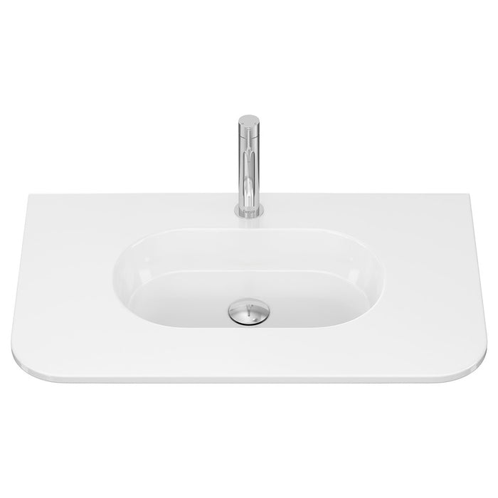 750-1500*465*135mm Fienza Lola Gloss/Matt White Full Depth Curved 0-3TH Ceramic Basin Top