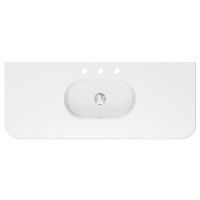 750-1500*465*135mm Fienza Lola Gloss/Matt White Full Depth Curved 0-3TH Ceramic Basin Top