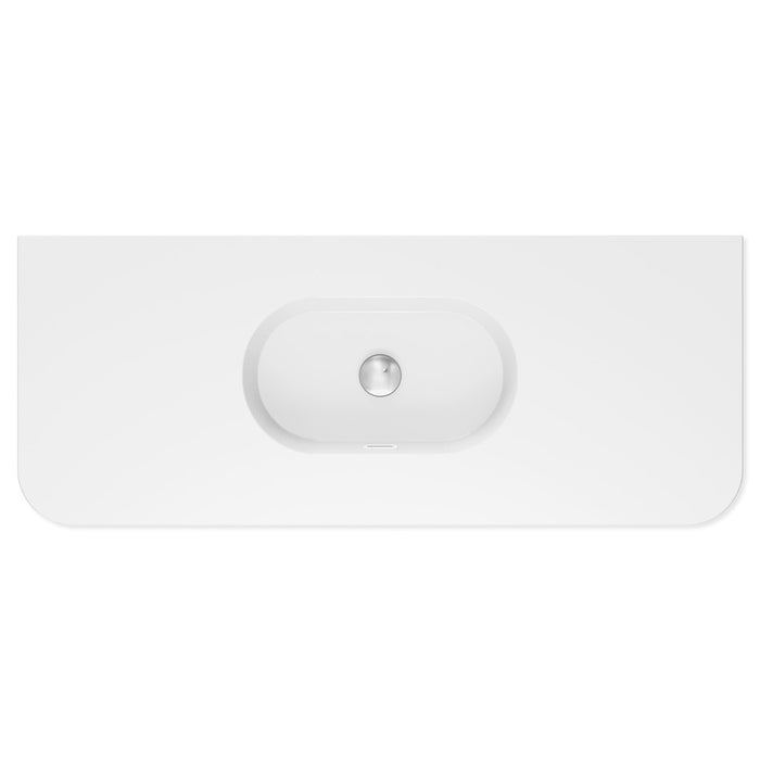 750-1500*465*135mm Fienza Lola Gloss/Matt White Full Depth Curved 0-3TH Ceramic Basin Top