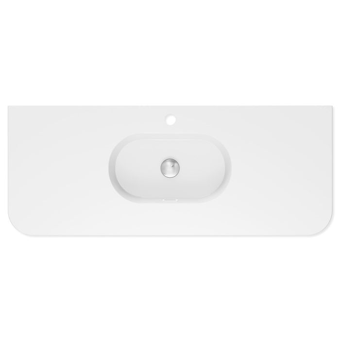750-1500*465*135mm Fienza Lola Gloss/Matt White Full Depth Curved 0-3TH Ceramic Basin Top