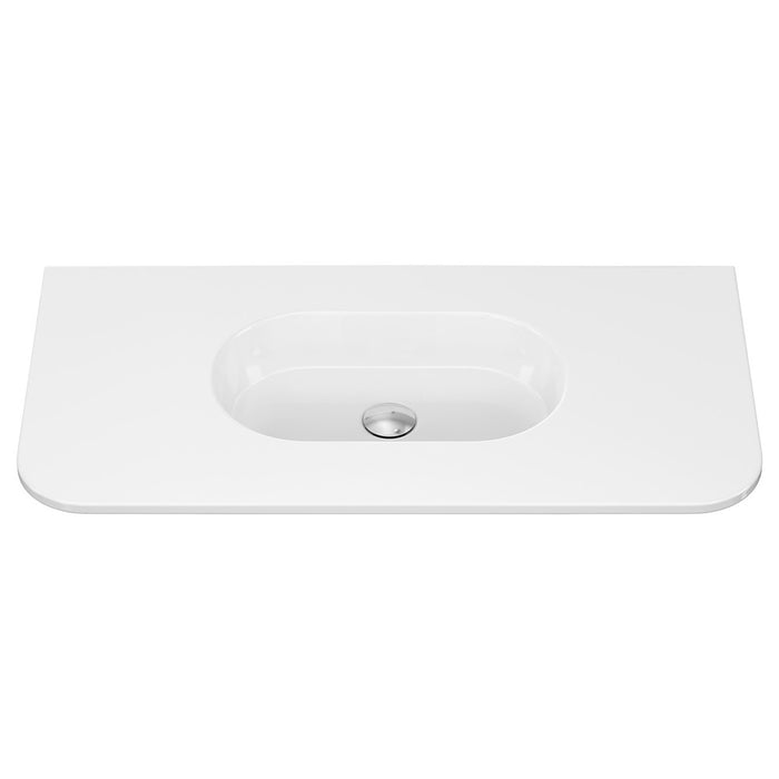 750-1500*465*135mm Fienza Lola Gloss/Matt White Full Depth Curved 0-3TH Ceramic Basin Top