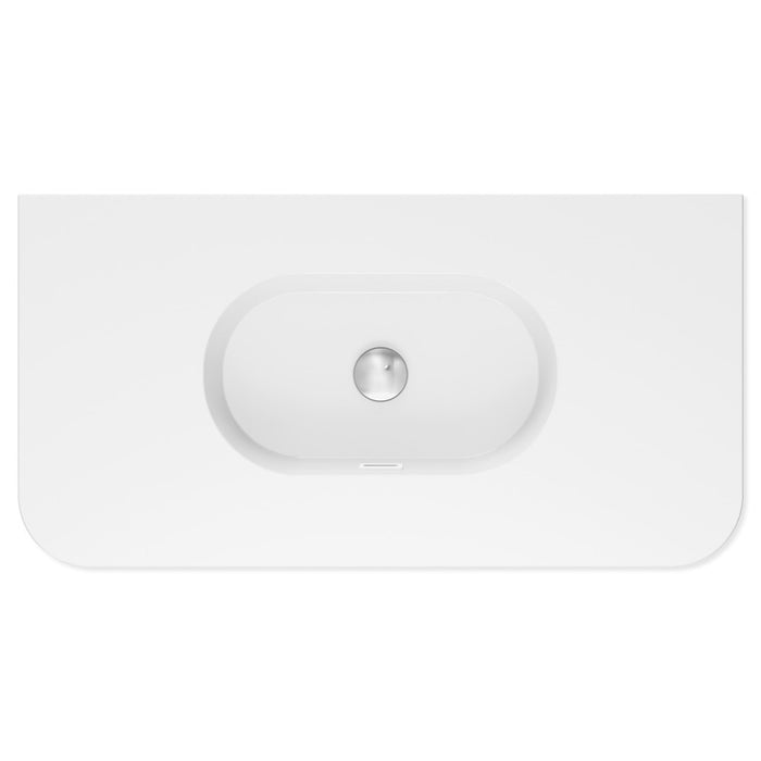 750-1500*465*135mm Fienza Lola Gloss/Matt White Full Depth Curved 0-3TH Ceramic Basin Top