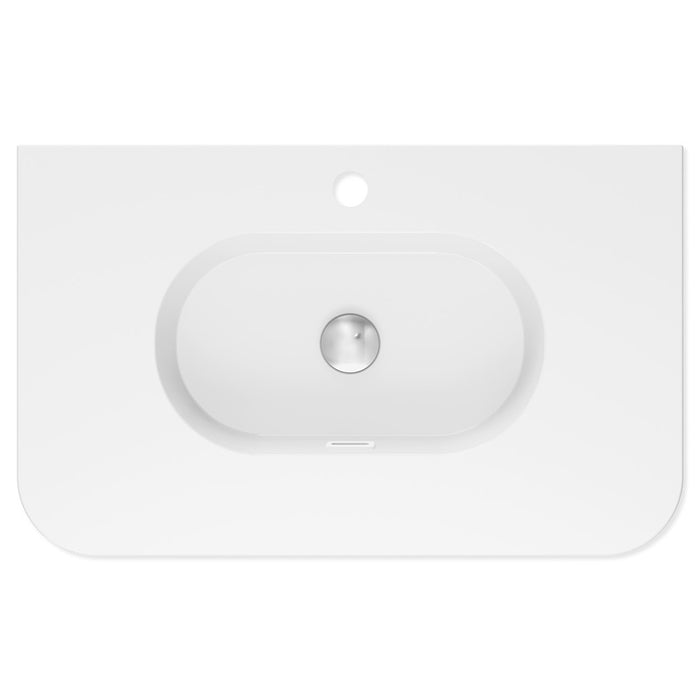 750-1500*465*135mm Fienza Lola Gloss/Matt White Full Depth Curved 0-3TH Ceramic Basin Top