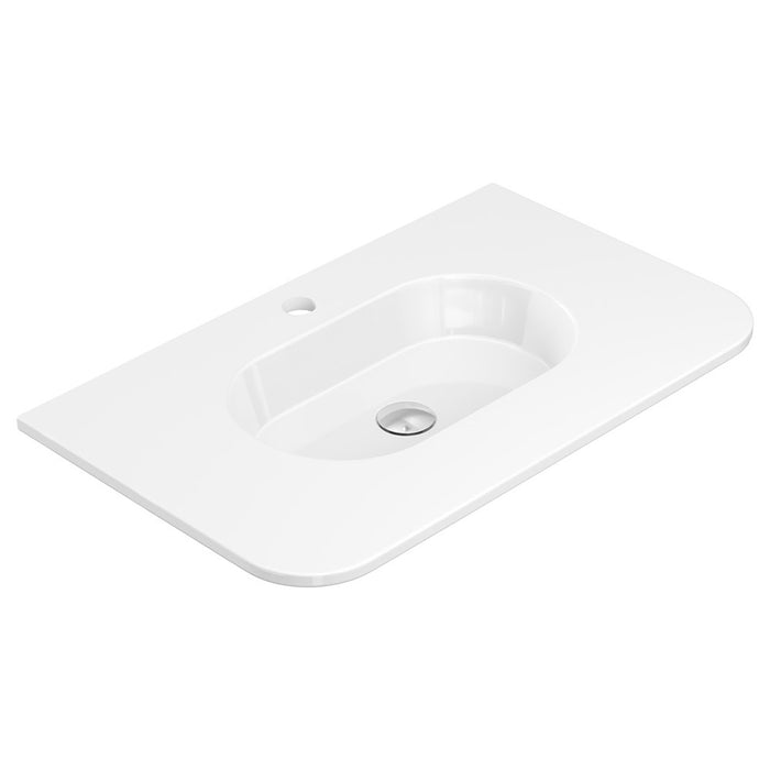750-1500*465*135mm Fienza Lola Gloss/Matt White Full Depth Curved 0-3TH Ceramic Basin Top