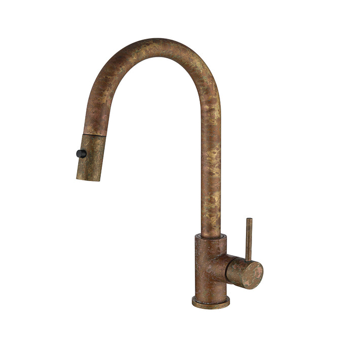 Bella LVB Mica Living Brass Pull-Out Gooseneck Sink Mixer - HD reno