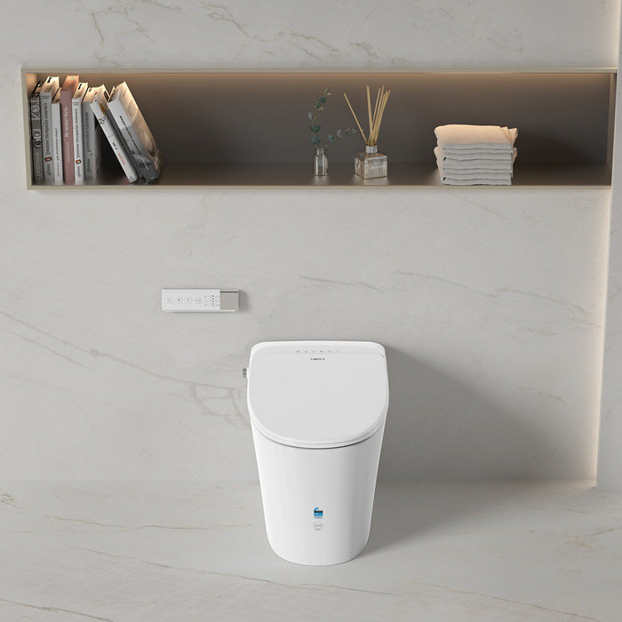684*408*474mm Lukka Samos Gloss White Ceramic Super Siphonic Auto Open/Close Back To Wall Smart Toilet