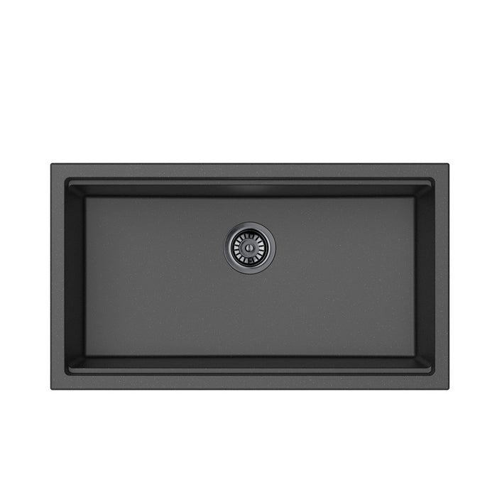 825*470*241mm Lukka Gabrio Matt Black/Artic White Granite Square Single/Double Bowls Work Station Sink