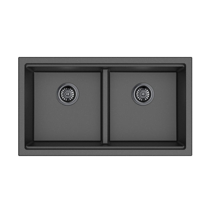 825*470*241mm Lukka Gabrio Matt Black/Artic White Granite Square Single/Double Bowls Work Station Sink