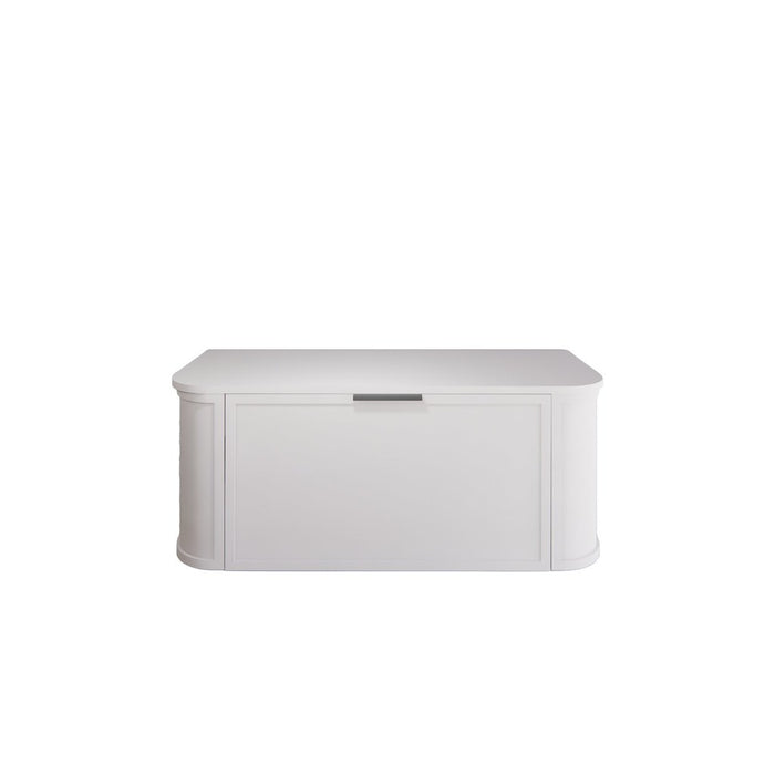 1200*450*450mm ABS Houston Matt White Plywood Curved Single Bowl Wall Hung Vanity with Front Pull-out Side Cabinets, No Side Clearance Needed