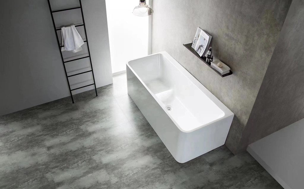 1500*730*580mm Amber Gloss White Acrylic With Built-In Seat Freestanding Bathtub