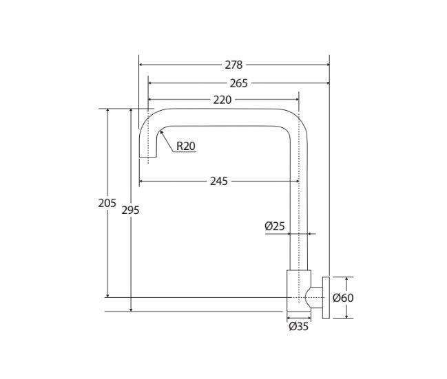 Fienza Kaya Squareline Lead-Free Stainless Steel PVD Wall Swivel Outlet Set