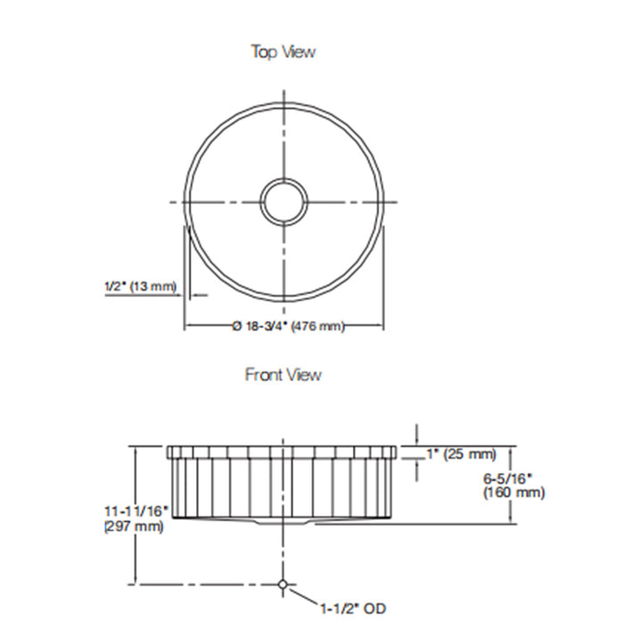 476*476*160mm Kohler Brinx Stainless Steel Round Single Bowl Self-Rimming Undermount Kitchen Sink