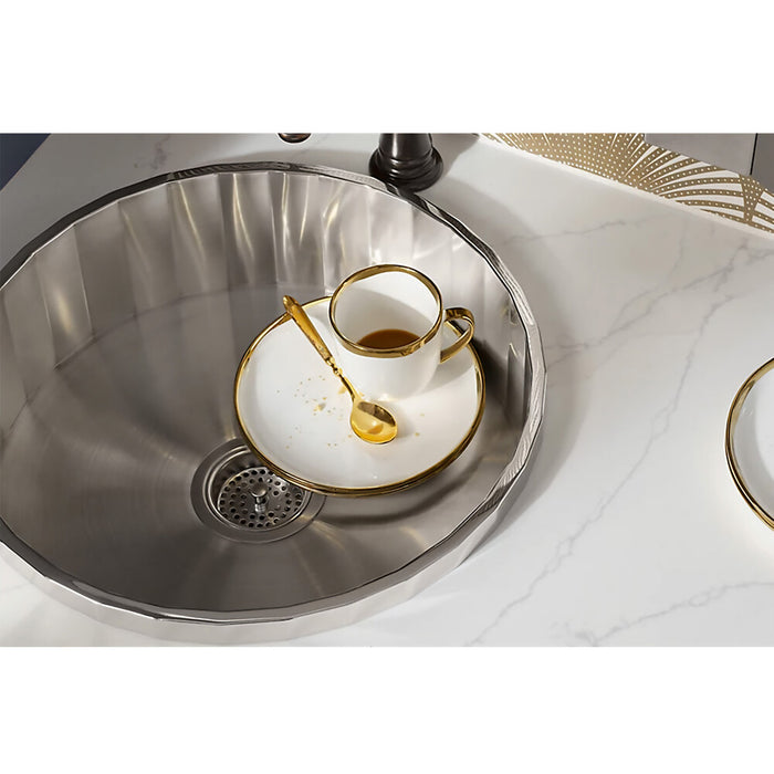476*476*160mm Kohler Brinx Stainless Steel Round Single Bowl Self-Rimming Undermount Kitchen Sink