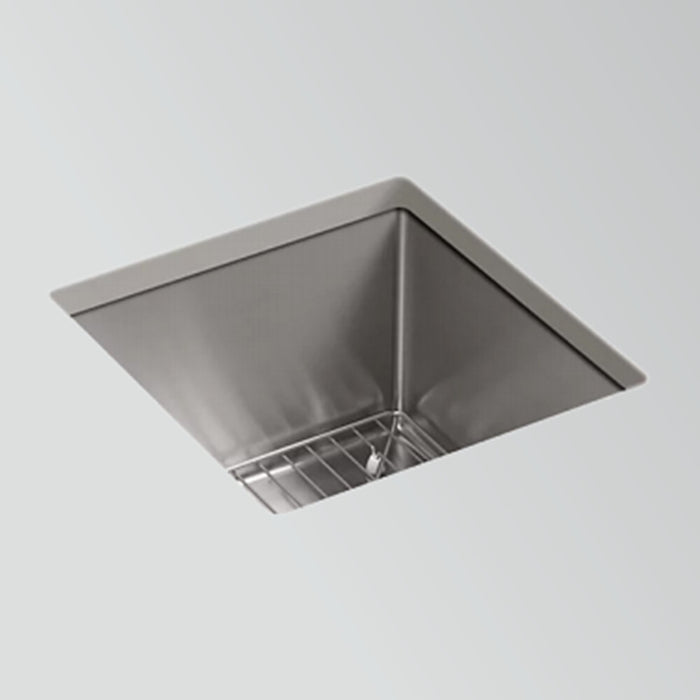 381*381*237mm Kohler Strive Stainless Steel Square Single Bowl Undermount Kitchen Sink