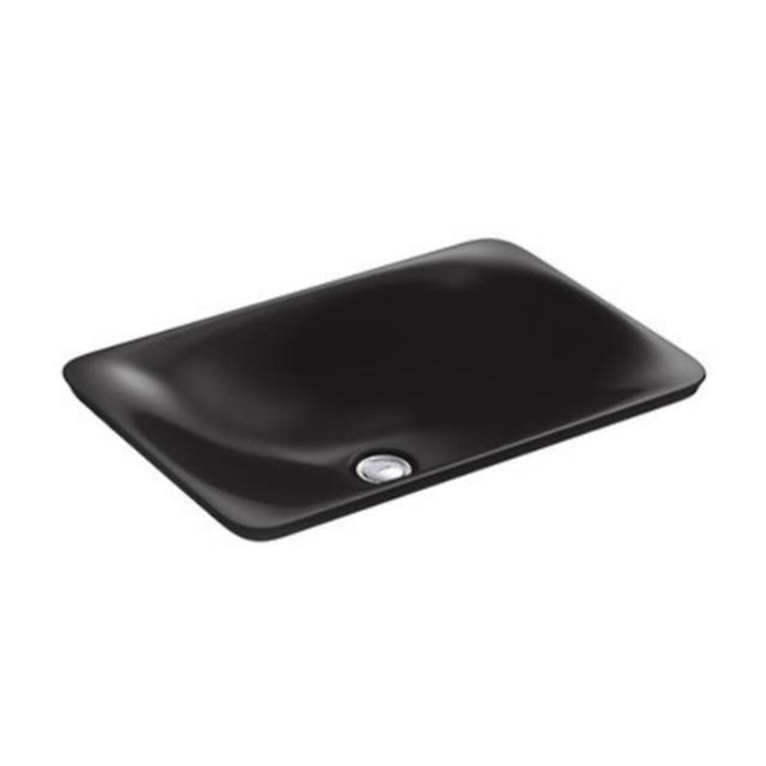 533*368*167mm Kohler Carillon Wading Pool Kohler White/Glittering Snow White/Honed Black Ceramic Rectangle Semi Insert Basins