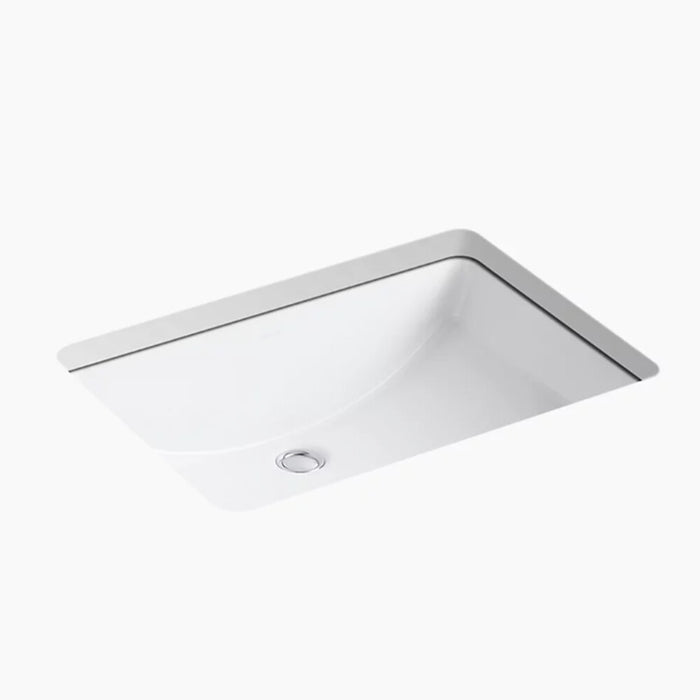 580*346*206mm Kohler Ladena Gloss White Ceramic Rectangle With Overflow Under-Mount Basins