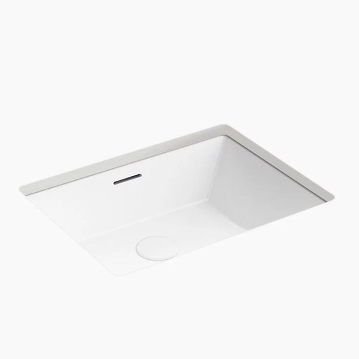 482*352*184mm Kohler Brazn Kohler White/Honed Black Ceramic Rectangle With Overflow Under-Mount Basins