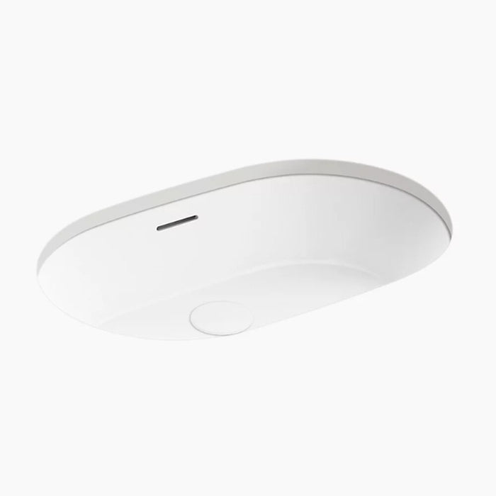 560*352*180mm Kohler Brazn Kohler White/Honed Black Ceramic Oval With Overflow Under-Mount Basins