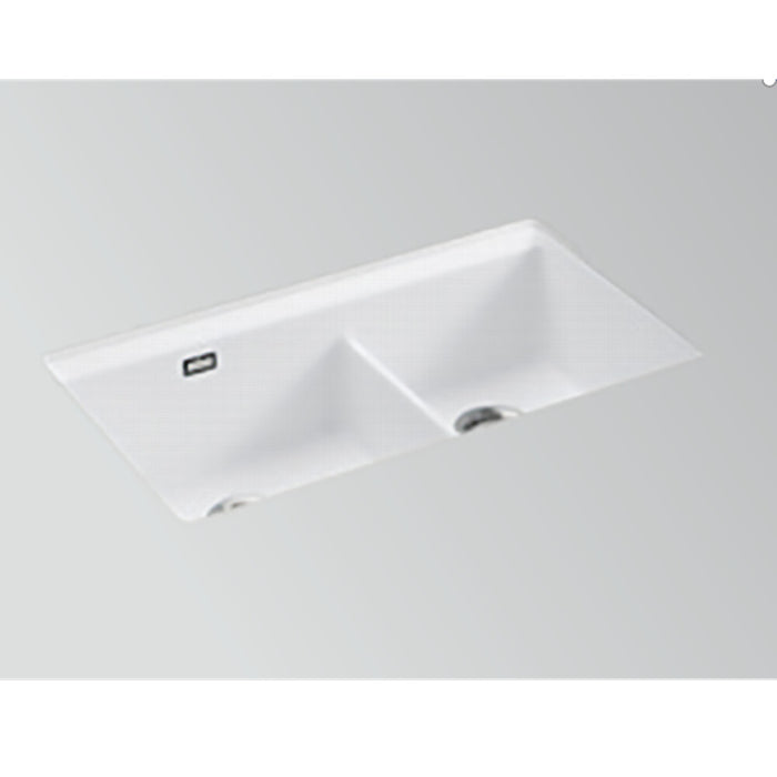820*460*236mm Kohler Neoroc Task Matt White/Matt Black Square Double Bowls Undermount Workstation Kitchen Sink