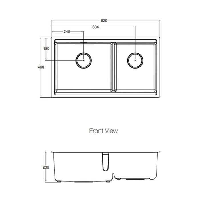 820*460*236mm Kohler Neoroc Task Matt White/Matt Black Square Double Bowls Undermount Workstation Kitchen Sink