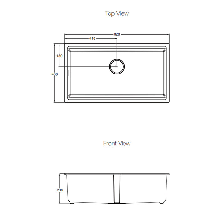 820*460*236mm Kohler Neoroc Task Matt White/Matt Black Square Single Bowl Undermount Workstation Kitchen Sink