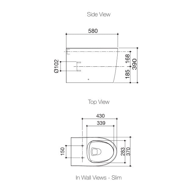 580*370*390mm Kohler Grande Ceramic Gloss White Rimless With Elite Seat/ Slim Seat/Parliament VQC Seat Wall Faced Toilet