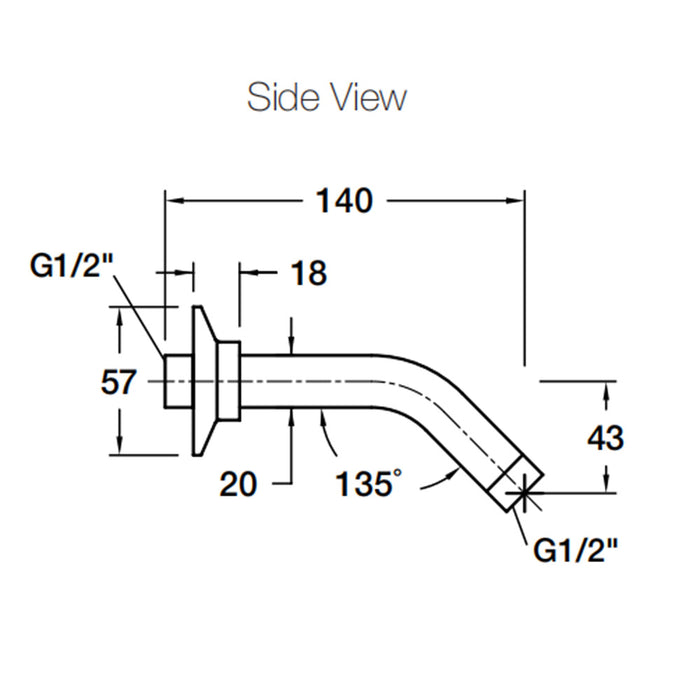140mm Kohler Chrome Round Stillness Shower Arm