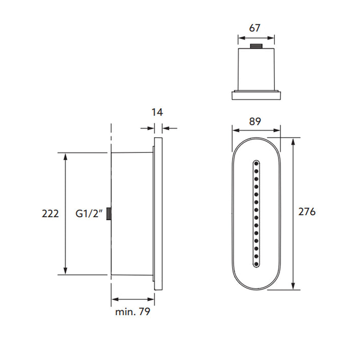 276mm Kohler Single-function Linear Body Spray