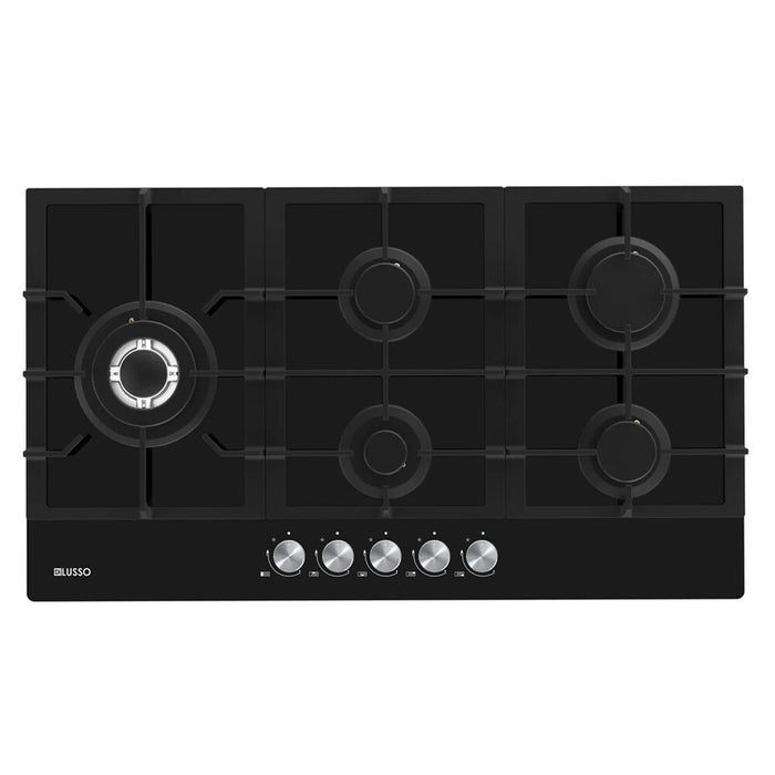 900(W)x510mm(D) DiLusso Black Glass Cooktops Appliances