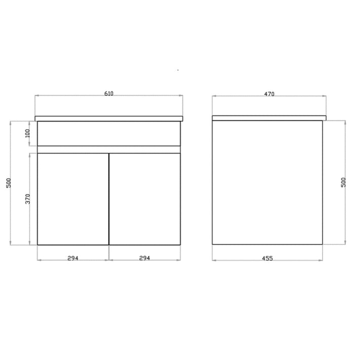 600-1500*455*500mm Poseidon White Polyurethane Standard MDF Wall Hung Vanity
