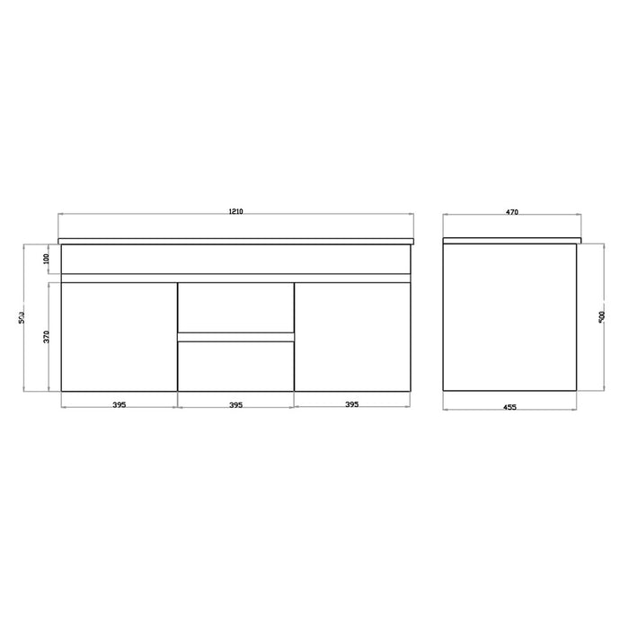 600-1500*455*500mm Poseidon White Polyurethane Standard MDF Wall Hung Vanity