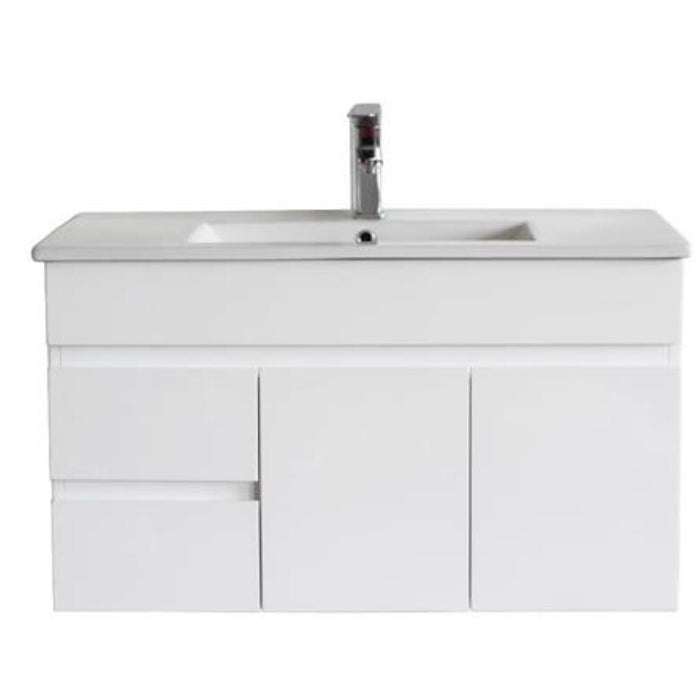600-1500*455*500mm Poseidon White Polyurethane Standard MDF Wall Hung Vanity