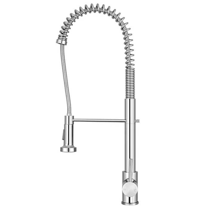 Hunter Chrome/Black Solid Brass Gooseneck Pull Down Kitchen Mixer Tapware
