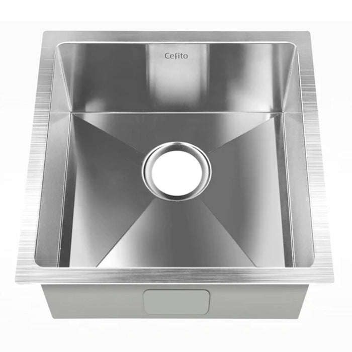 440*440*205mm Hunter Silver Stainless Steel Square Basin Single Bowl Laundry Kitchen Sinks