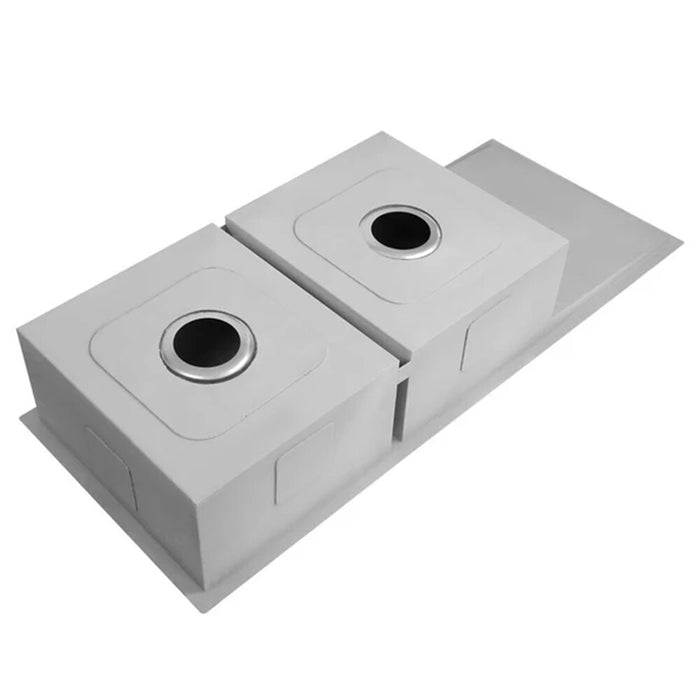 1111*450*205mm Hunter Silver Stainless Steel Square Basin Double Bowls Laundry Kitchen Sinks