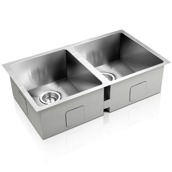 770*450*205mm Hunter Silver Stainless Steel Square Basin Double Bowls Laundry Kitchen Sinks