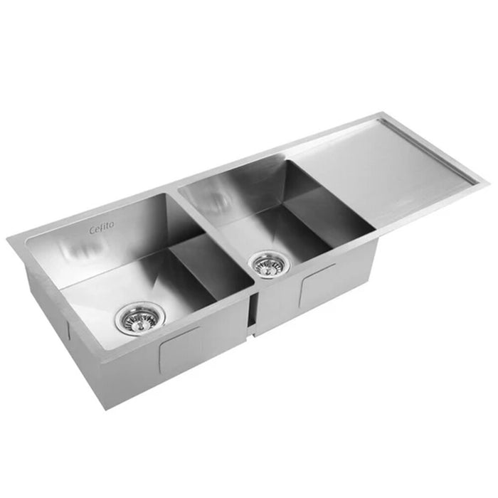 1111*450*205mm Hunter Silver Stainless Steel Square Basin Double Bowls Laundry Kitchen Sinks