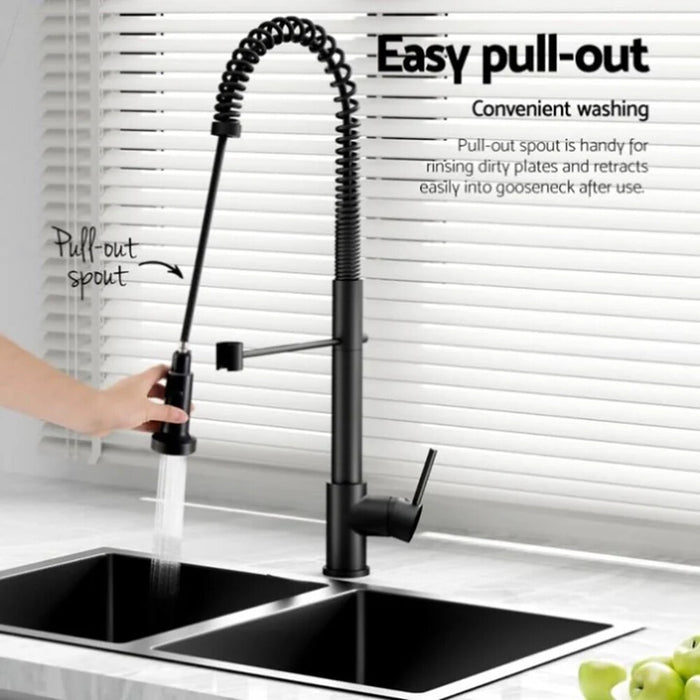 770*450*205mm Hunter Black Stainless Steel Square Basin Double Bowls with Pull Out Kitchen Mixer Tapware Laundry Kitchen Sinks