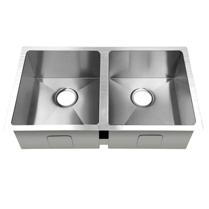 770*450*205mm Hunter Silver Stainless Steel Square Basin Double Bowls Laundry Kitchen Sinks