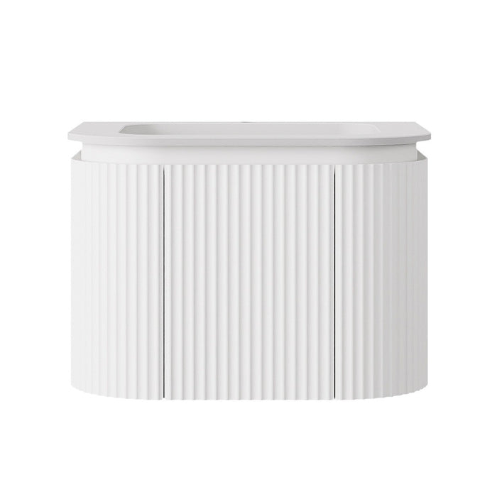 600-1800*500*400mm Lukka Estella Modern Matt White PVC Fluted Wall Hung Vanity