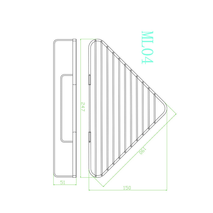 250*150*50mm Roma Chrome Triangle Corner Basket