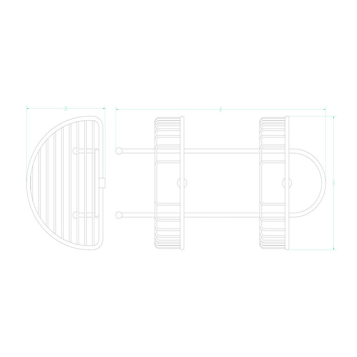 240*150*400mm Roma Chrome Arch Double Basket