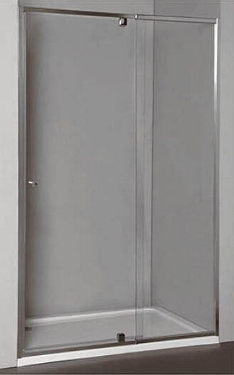 770-1540mm WALL TO WALL Pivot Door Shower Screen Semi-Frameless KNOB handle Chrome/Black Fittings