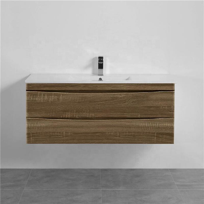750-1500*450*820mm ABS Forest Timber DV Series Dark Oak MDF Curved Edges Wall Hung/Freestanding Vanity