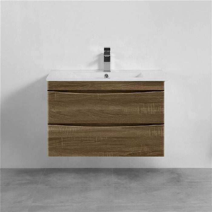 750-1500*450*820mm ABS Forest Timber DV Series Dark Oak MDF Curved Edges Wall Hung/Freestanding Vanity