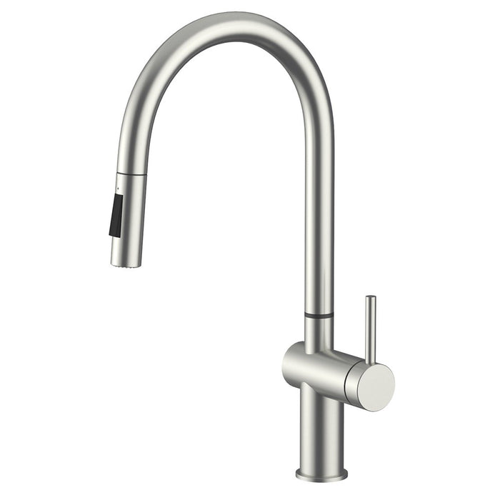 Amoza Brushed Stainless Steel/Brushed Gold/Chrome/Gun Metal/Matt Black 304 Stainless Steel Gooseneck Pull Out Sink Mixer Tapware