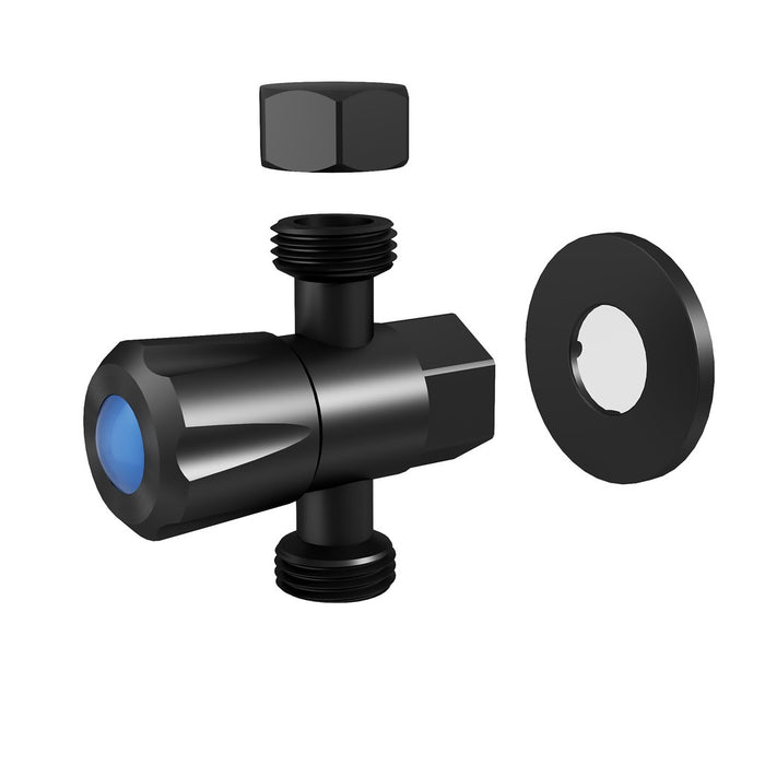 Amoza Mini Brushed Stainless Steel/Brushed Gold/Gun Metal/Matt Black 304 Stainless Steel DN15 15x15x15mm 1/4 Turn C/D Three Way Stop Tapware