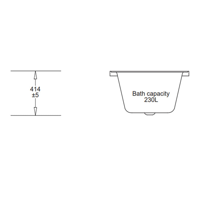 1700*738*415mm Johnson Suisse Project Premium White Rectangle Acrylic Bath