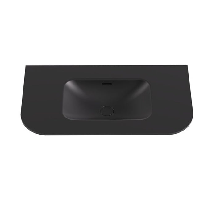 900-1800*500*12mm Lukka Aruro Matt White/Matt Black Solid Surface Stone Basin Vanity Top With Overflow