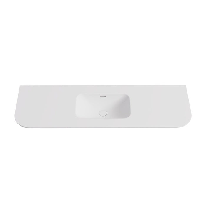 900-1800*500*12mm Lukka Aruro Matt White/Matt Black Solid Surface Stone Basin Vanity Top With Overflow